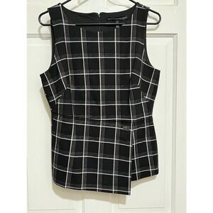 NWT White House Black Market Plaid Sleeveless Shirt Size‎ 6